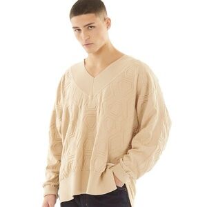 Puma Men's V-Neck Sweater in Beige